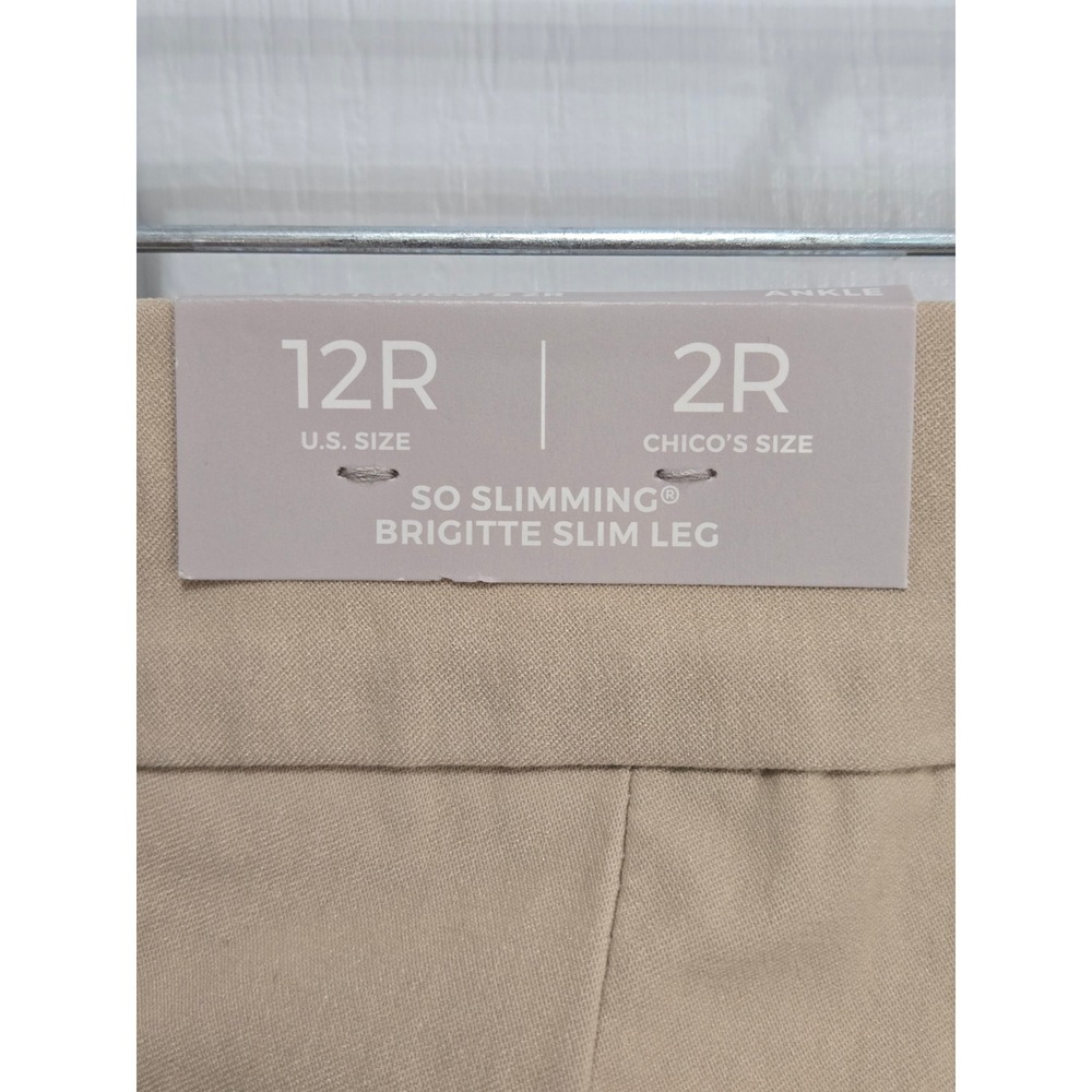 Chicos So Slimming Brigitte Slim Leg Ankle Pants Sand Tan 2R US - Picture 5 of 6